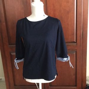 NWT Talbots Navy 3/4 Cuffed Sleeve SP